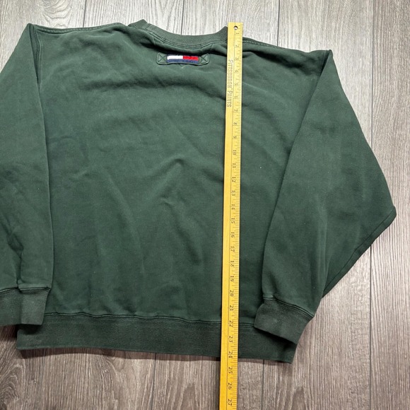 Vintage Tommy Hilfiger 1990s Green Blank Sweatshirt Medium Flag - Picture 6 of 8